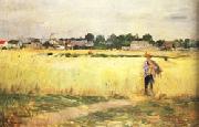 Berthe Morisot In the Wheatfields at Gennevilliers oil painting reproduction